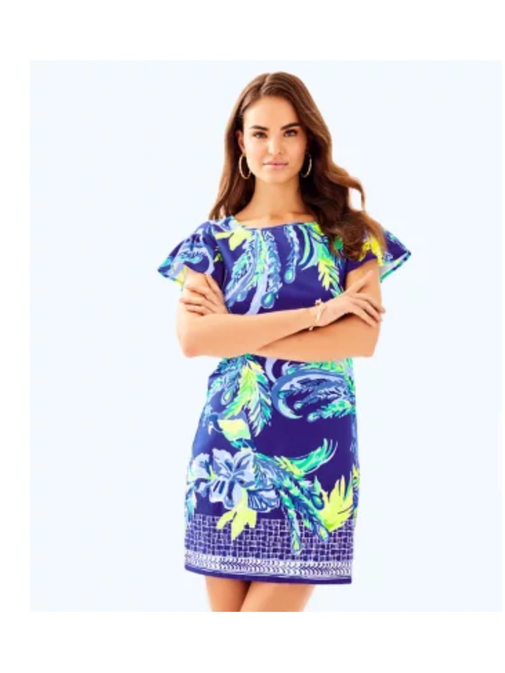 Lilly Pulitzer Blue Floral-Print Mini Dress
